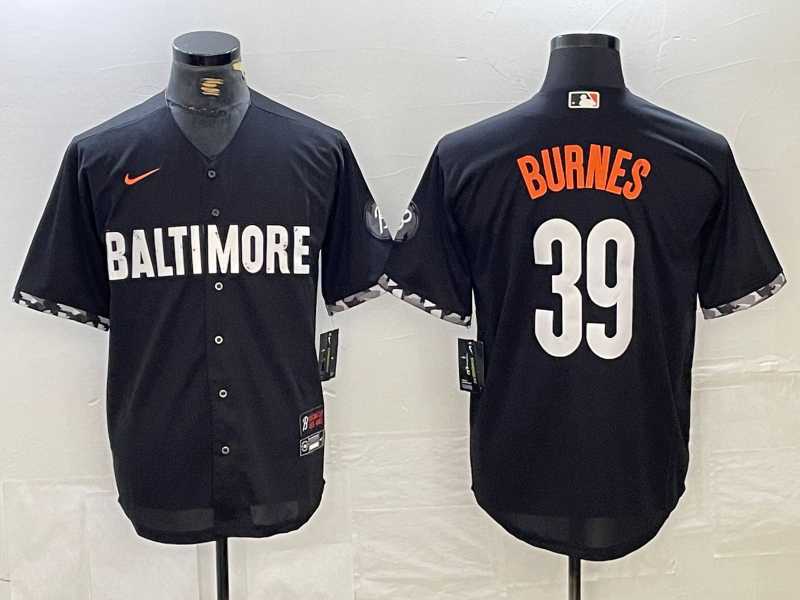 Mens Baltimore Orioles #39 Corbin Burnes Black 2023 City Connect Cool Base Stitched Jersey